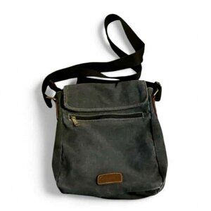 Cargotit Canvas Cargo Messenger Crossbody Bag in Dark Gray